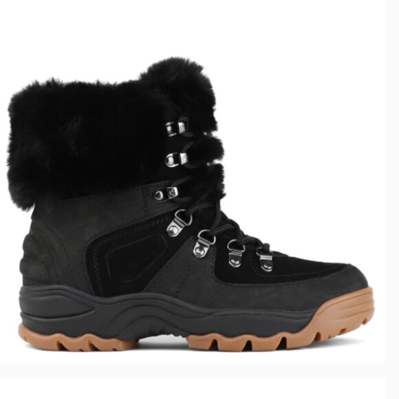 NEW PAJAR Dimension Faux Suede Winter Waterproof Boots With Faux Fur Lining 1125 - Picture 2 of 9